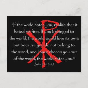 John 15:18-19 postcard