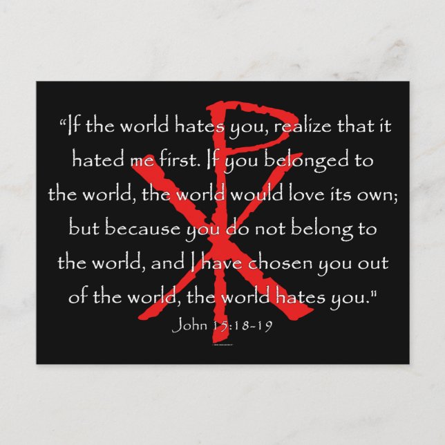 John 15:18-19 postcard (Front)