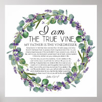 John 15:1-8 Eucalyptus Lavender Floral Scripture