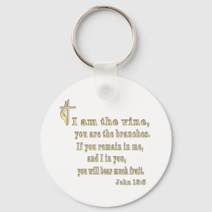 John 15:5 clothing and more keychain