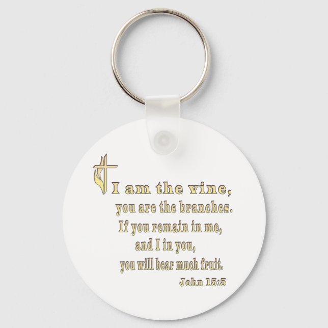 John 15:5 clothing and more keychain (Front)