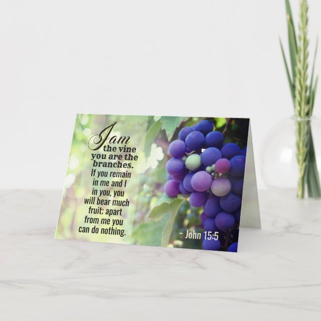 John 15:5 I Am the Vine You are the Branches Bible Card (Front)