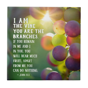 John 15:5 I Am the Vine You are the Branches Jesus Tile