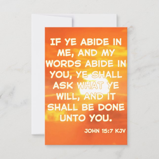 John 15:7 KJV Bible Verse Pic Greeting Card (Front)