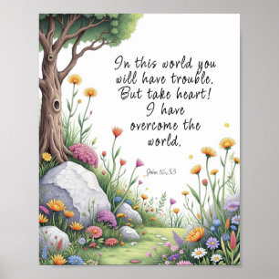 John 16:33 Bible Verse Image  Poster