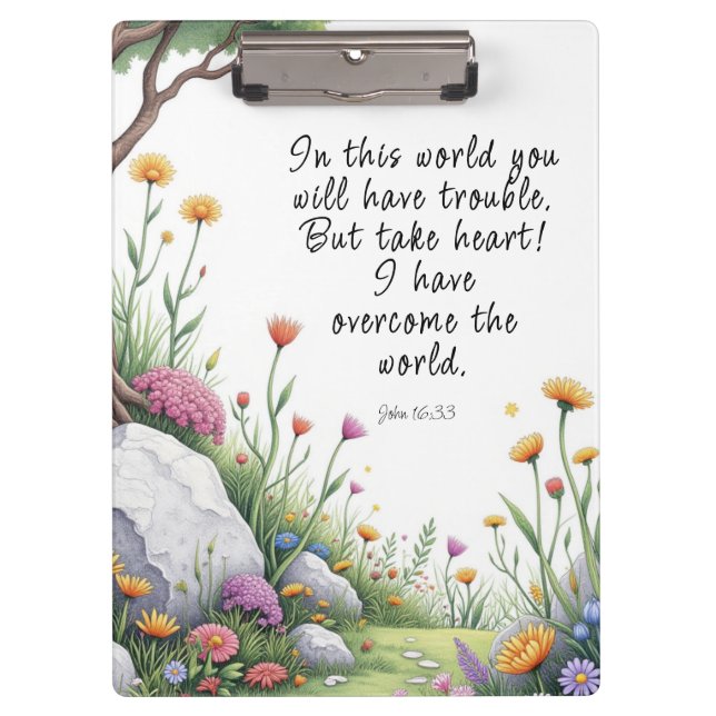 John 16:33 Bible Verse Image  Poster Clipboard (Front)