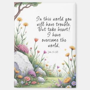 John 16:33 Bible Verse Image  Poster Magnet