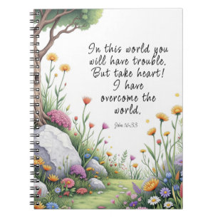 John 16:33 Bible Verse Image  Poster Notebook