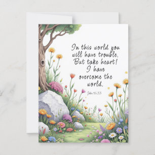 John 16:33 Bible Verse Image  Poster Postcard