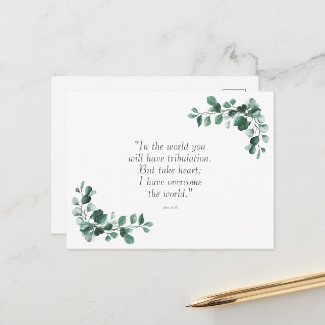 John 16:33  Bible Verses to Encourage You Postcard (Front/Back In Situ)