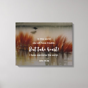 John 16:33 I have Overcome Bible Verse Christian Canvas Print