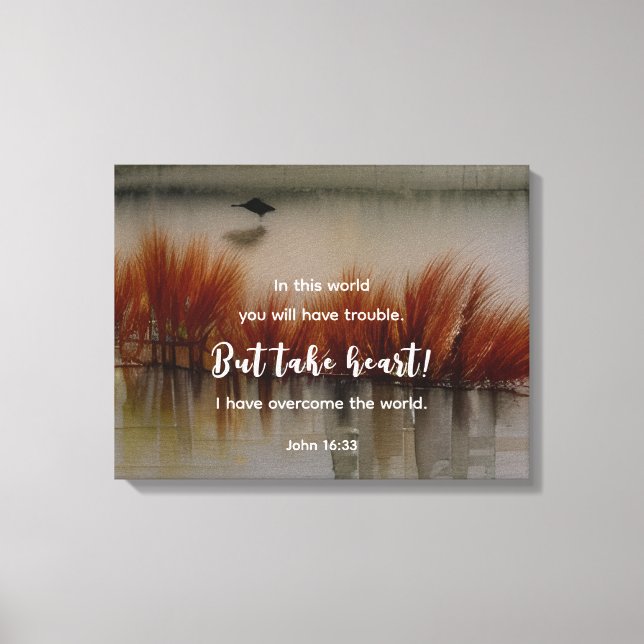 John 16:33 I have Overcome Bible Verse Christian Canvas Print (Front)