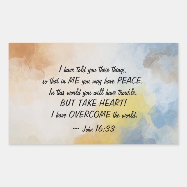 John 16:33 I Have OVERCOME the World Sticker (Front)