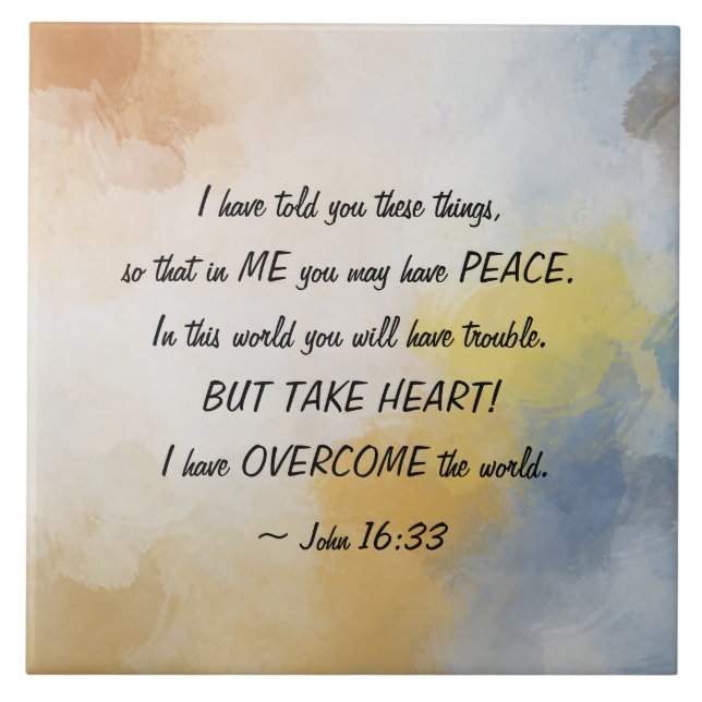John 16:33 I Have OVERCOME the World! Tile (Front)