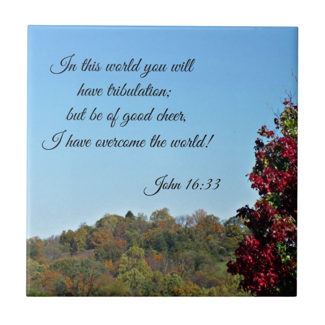 John 16:33 In the world you will have... Tile (Front)