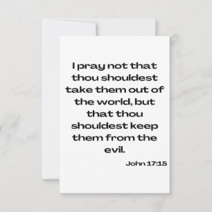 John 17:15 KJV Bible Verse Flat Greeting Card