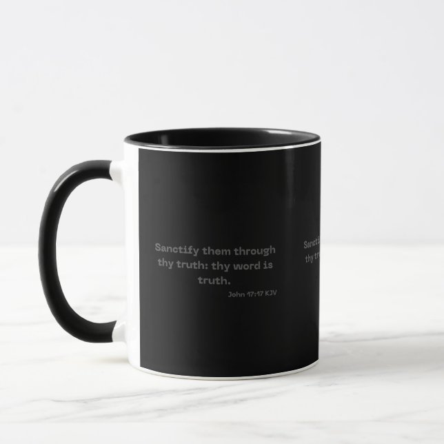 John 17:17 KJV Bible Verse Two-Tone Mug (Left)