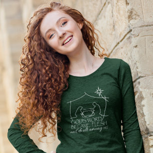 John 1:14 Christian Nativity Scripture Long Sleeve T-Shirt