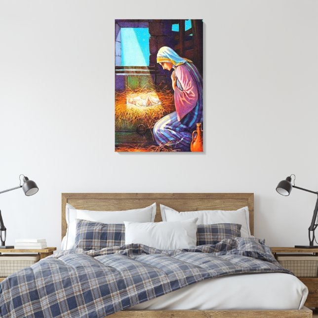 John 1:14 Jesus Comes Into Our World Canvas Print (Insitu(Bedroom))
