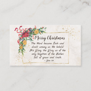 John 1:14 The Word became Flesh, Christmas Business Card