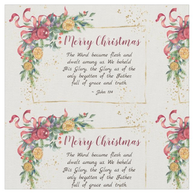 John 1:14 The Word became Flesh, Christmas Fabric (Close Up)