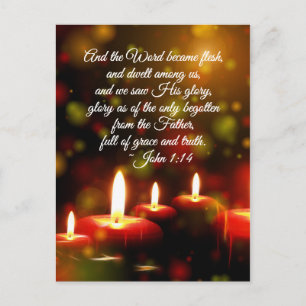 John 1:14 Word Became Flesh Scripture Christmas Holiday Postcard