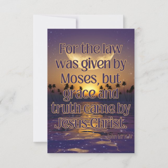 John 1:17 Bible Verse Pic Greeting Card (Front)
