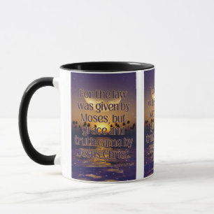 John 1:17 KJV Bible Verse Pic Two-Tone Mug