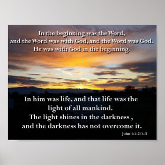 John 1:1-2, 4-5. The Word Poster