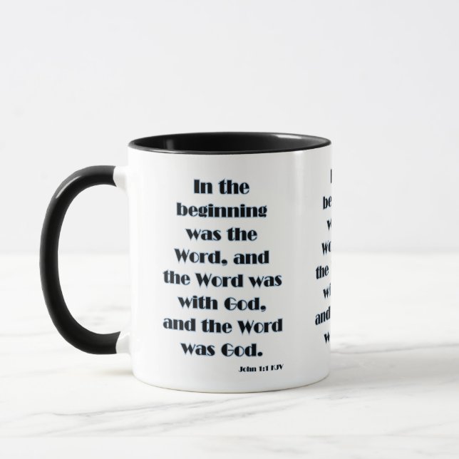John 1:1 KJV Bible Verse Two-Tone Mug (Left)