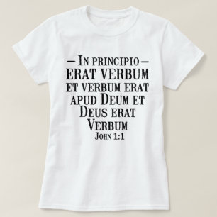 John 1:1 Script in Latin CC Christian Homeschool T-Shirt