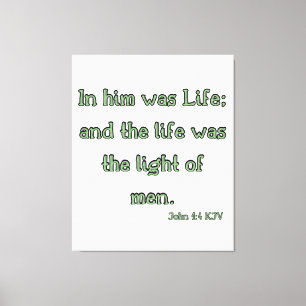 John 1:4 Bible Verse KJV Wall Art