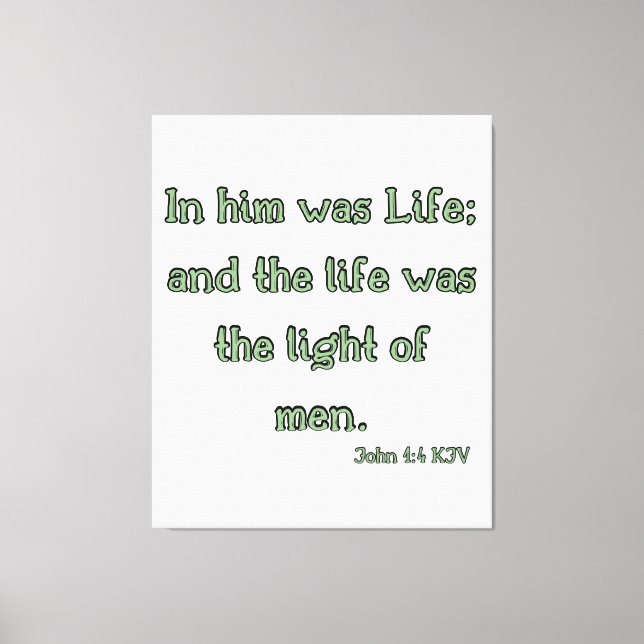 John 1:4 Bible Verse KJV Wall Art (Front)