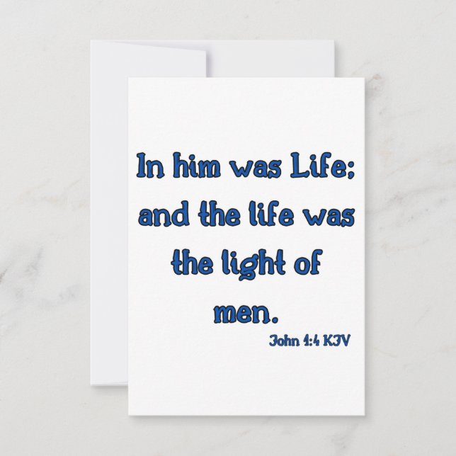 John 1:4 KJV Bible Verse Carte de voeux plat (Devant)