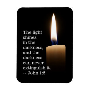 John 1:5 The Light Shines in the Darkness Magnet