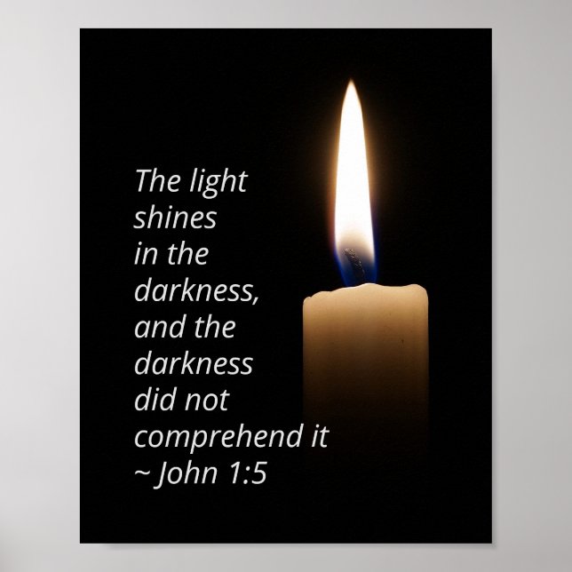 John 1:5 The Light Shines in the Darkness Poster (Front)
