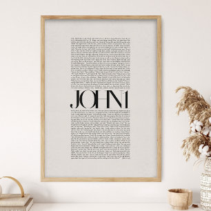 John 1, Bible Verse, Modern Bible, Scripture Wall  Poster