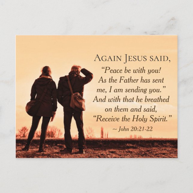 John 20:21 As the Father has sent me, I send you Postcard (Front)