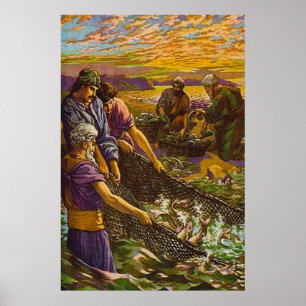 John 21:1-14 The Catch of 153 Fish poster
