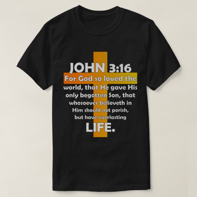John 316 KJV Bible Verse printed on back Premium  T-Shirt (Design Front)
