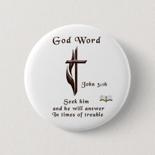 John 3:16 2 inch round button