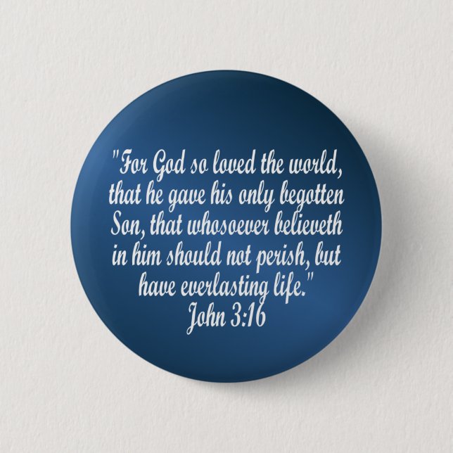 John 3:16 2 inch round button (Front)