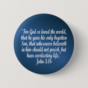 John 3:16 2 inch round button