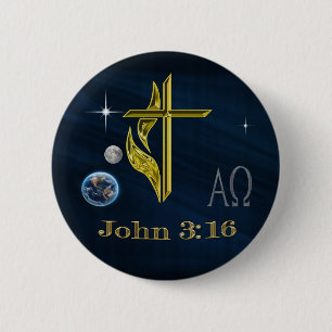 John 3:16 2 inch round button