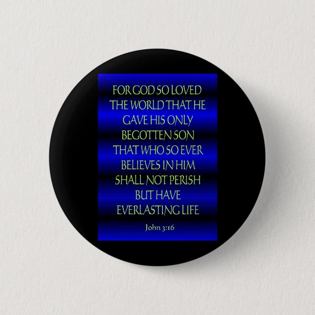 John 3:16 2 inch round button (Front)