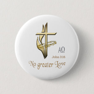 John 3:16 2 inch round button