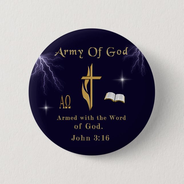 John 3:16 2 inch round button (Front)