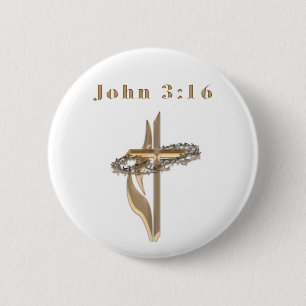 John 3:16 2 inch round button
