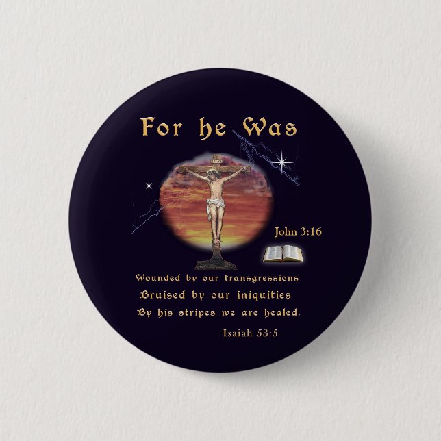 John 3:16 2 inch round button (Front)