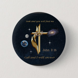 John 3:16     2 inch round button